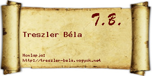 Treszler Béla névjegykártya
